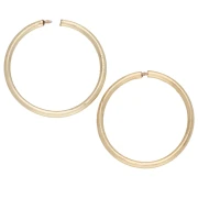 Orecchini a cerchio sottili da 14 mm - Argento 925 dorato con oro fino x2