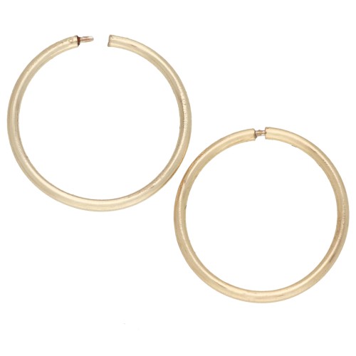 Orecchini a cerchio sottili da 14 mm - Argento 925 dorato con oro fino x2