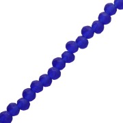 Perla a disco sfaccettate - rotonde appiattite - 3,5x3 mm Blu scuro satinato x 31 cm