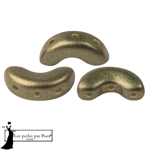 Perla in vetro Arcos® di Puca® 5x10 mm - Verde bronzo x10 g