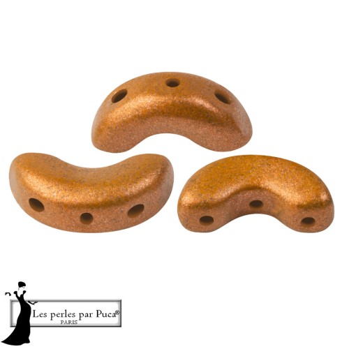 Perla in vetro Arcos® di Puca® 5x10 mm - Bronzo arancio x10 g