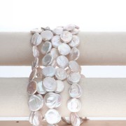 Perla d'acqua dolce irregolare - dischetto rotondo da 18 mm - Grado AA+ Bianco x1