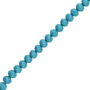 Perla a disco sfaccettate - rotonde e appiattite - 8x6,5 mm - Turchese scuro x 41 cm