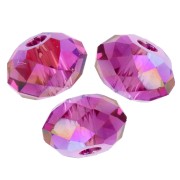 Perla rotonda appiattita PureCrystal 5040 6 mm - Fuchsia Shimmer 2X x1