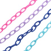 Regalo - Catena in plastica a maglia Forzatina da 7,4 mm - Colori casuali x 39 cm