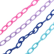 Regalo - Catena in plastica a maglia Forzatina da 7,4 mm - Colori casuali x 39 cm