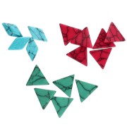 Regalo - Cabochon in imitazione di howlite colorata - Colore, forma e quantità casuali