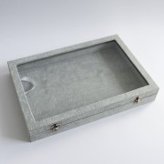 Espositore per gioielli 35x24x5 cm in imitazione velluto - Grigio x1