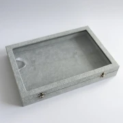 Espositore per gioielli 35x24x5 cm in imitazione velluto - Grigio x1