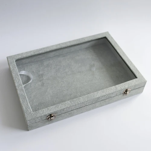 Espositore per gioielli 35x24x5 cm in imitazione velluto - Grigio x1