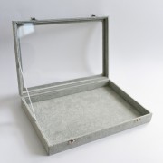 Espositore per gioielli 35x24x5 cm in imitazione velluto - Grigio x1