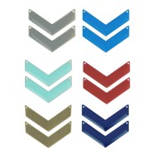 Regalo - Distanziatori a zig-zag con 2 fori in resina epossidica, 50x28 mm - Colori casuali x2