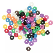 Regalo - Assortimento di rondelle heishi 5x2 mm in osso colorato - Multicolore x15 g