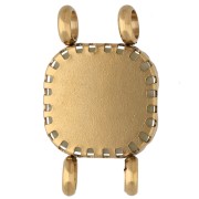Distanziatore quadrato da 15 mm con motivo floreale - Acciaio inossidabile 304 Dorato - Lapislazzuli colorato