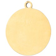 Ciondolo rotondo da 15 mm con stampa UV a forma di testa di gatto - Acciaio inossidabile 304 Dorato