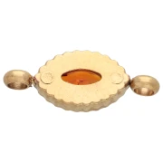 Distanziatore a navetta 15,5x6 mm con cabochon in cristallo - Acciaio inossidabile 304 Dorato - Hyacinth
