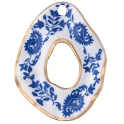 Pendenti a goccia irregolari 31x25 mm con stampa UV - Acciaio inossidabile 304 Dorato x2