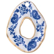 Pendenti a goccia irregolari 31x25 mm con stampa UV - Acciaio inossidabile 304 Dorato x2