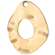 Pendenti a goccia irregolari 31x25 mm con stampa UV - Acciaio inossidabile 304 Dorato x2