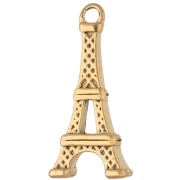 Ciondolo Torre Eiffel 19x9 mm con strass - Acciaio inossidabile 304 Dorato x1
