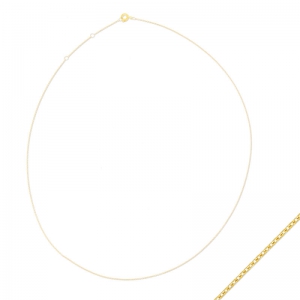 Girocollo maglia ovale mm.1 Dorato con oro fino x50cm