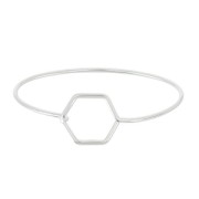 Bracciale giunco ovale nido d'ape 55x65 mm rodiato x1