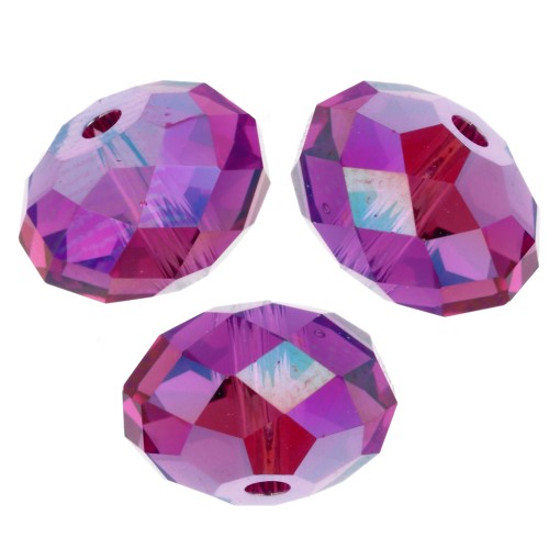 Perla rotonda appiattita Swarovski 5040 8 mm - Fuchsia Shimmer 2X x1