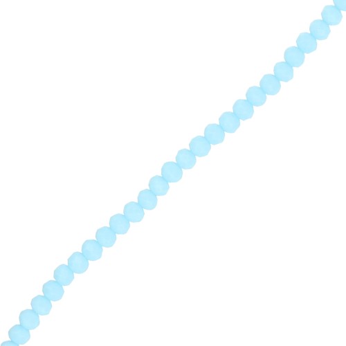 Perla a disco sfaccettate - rotonde appiattite - 4,5x4 mm Sky Blue Frosted x 40 cm