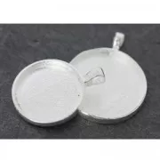 Medaglione da decorare per cabochon rotondo 25.5 mm argentato x1