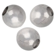 Perla rotonda da 5 mm con foro da 2 mm - Argento x50
