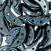 Czechmates Crescent 2 fori 3 x 10 mm Jet Hematite x5g