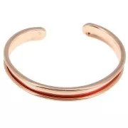 Base in ottone per bracciale Eco con bordo incurvato mm. 10 dorato rosa x1