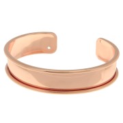 Base in ottone per bracciale Eco con bordo incurvato mm. 15 dorato rosa x1|raw }}
