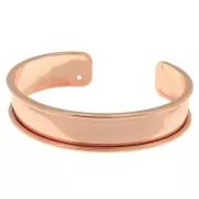 Base in ottone per bracciale Eco con bordo incurvato mm. 15 dorato rosa x1