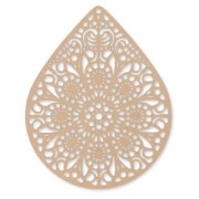 Pendente dipinto laser cut goccia 49x39 mm Powder Almond x1|raw }}