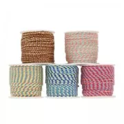 Cordone cotone intrecciato mm.2 marrone scuro/Marrone/Bianco x 10 m