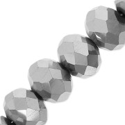 Perline sfaccettate rotonde - rotonde appiattite -8,5x6 mm Argento x40cm|raw }}