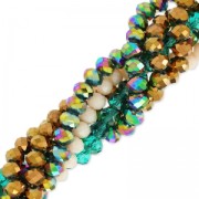 Perline sfaccettate rotonde - rotonde appiattite -8,5x6 mm Argento x40cm