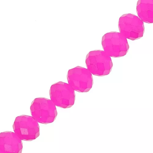 Tonde schiacciate sfaccettate mm. 8x6 Hot Pink Opaque x40cm