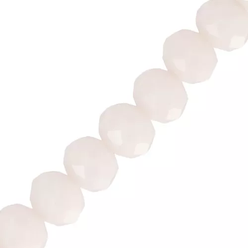 Tonde schiacciate sfaccettate mm. 8x6 Creamrose Opaco x40cm