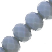 Tonde schiacciate sfaccettate mm. 8x6 Grigio blu opaco x40cm
