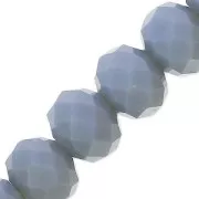 Tonde schiacciate sfaccettate mm. 8x6 Grigio blu opaco x40cm