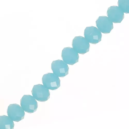 Tonde schiacciate sfaccettate mm. 8x6 Aquamarine Opacox40cm