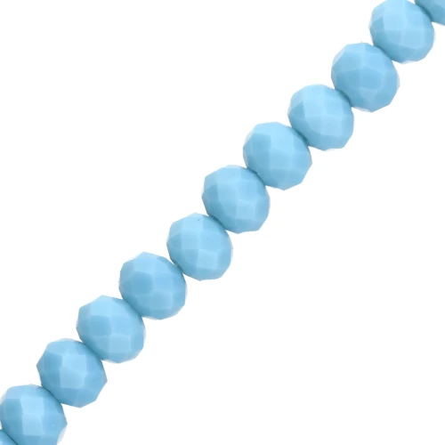 Perla a disco sfaccettate - rotonde appiattite - 8x6 mm blu opaco x 41 cm