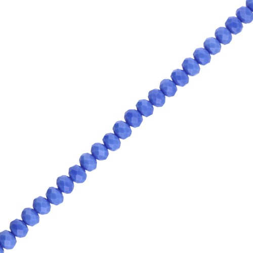 Perline sfaccettate rotonde - rotonde appiattite - 8x6mm - Cobalto chiaro opaco x40cm