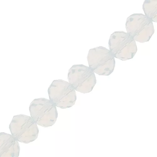 Tonde schiacciate sfaccettate mm. 8x6 White Opal x40cm