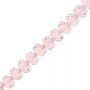 Perline sfaccettate rotonde - rotonde appiattite -8x6 mm Rosa chiaro x39cm