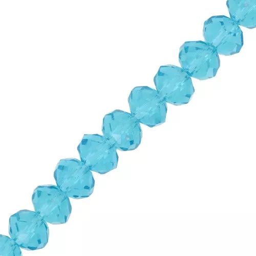 Tonde schiacciate sfaccettate mm. 8x6 Aquamarine x40cm