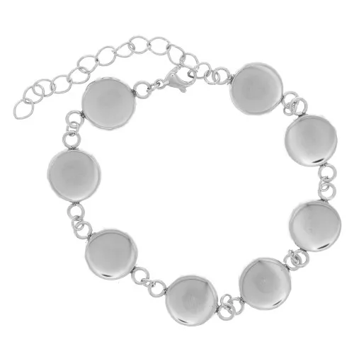 Bracciale castoni cabochon retro piatto mm. 10 Acciaio inox 304 x16cm