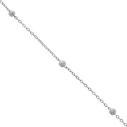 Catena a maglia forzatina ovale da 2 mm con perle rotonde da 4 mm - Acciaio inossidabile x 99 cm